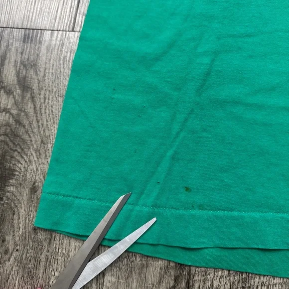 Vintage Green Selvedge Pocket Blank T Shirt Single Stitch - Picture 8 of 8